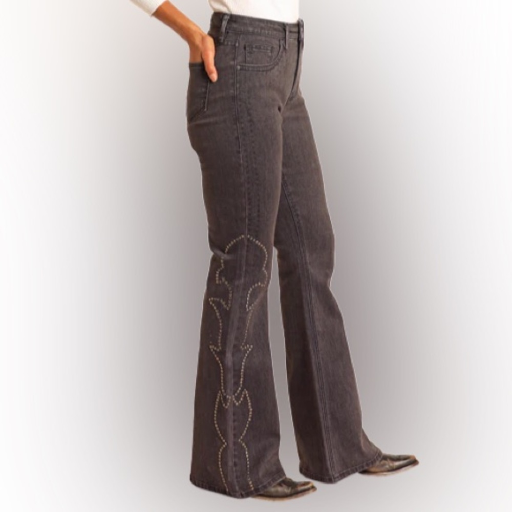 WEST DESPERADO HIGH RISE STUDDED FLARE JEANS women’s new with tags